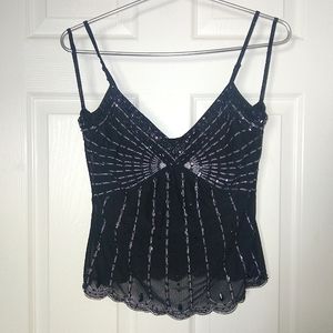 Express black beaded camisole top